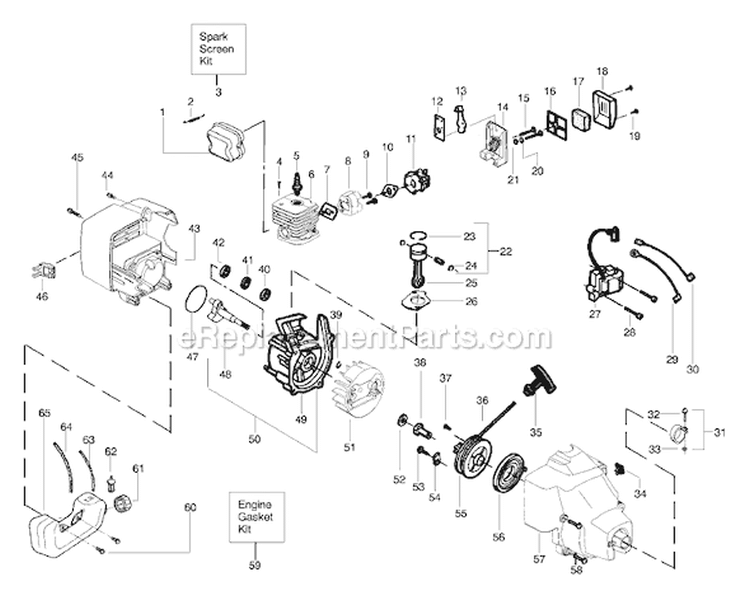 Page A Diagram and Parts List for FL25 Type 2 Weed Eater Trimmer